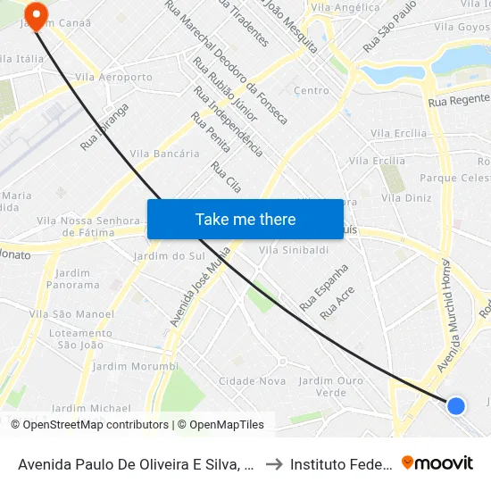 Avenida Paulo De Oliveira E Silva, 850 to Instituto Federal map