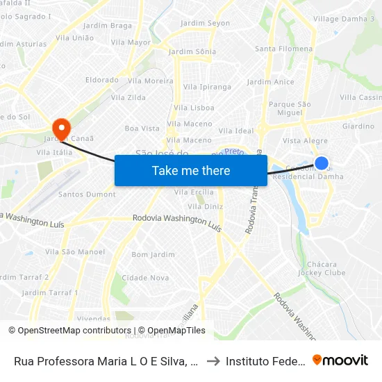 Rua Professora Maria L O E Silva, 128 to Instituto Federal map
