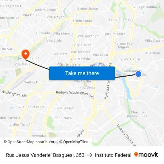 Rua Jesus Vanderlei Basquesi, 353 to Instituto Federal map