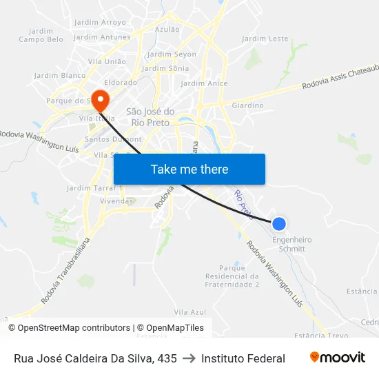 Rua José Caldeira Da Silva, 435 to Instituto Federal map