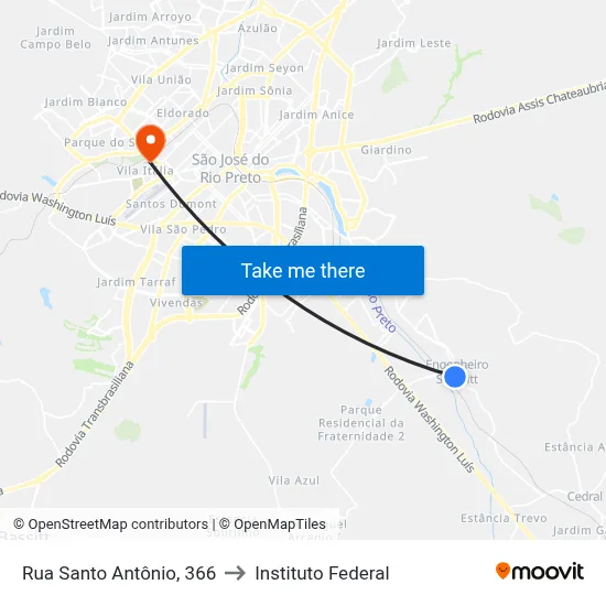 Rua Santo Antônio, 366 to Instituto Federal map