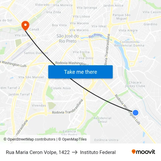 Rua Maria Ceron Volpe, 1422 to Instituto Federal map
