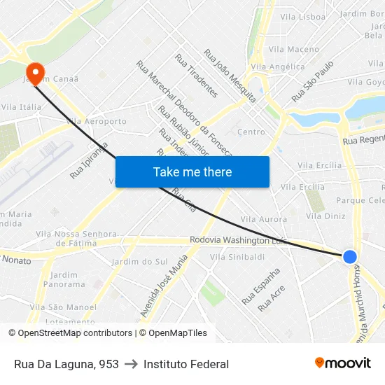 Rua Da Laguna, 953 to Instituto Federal map