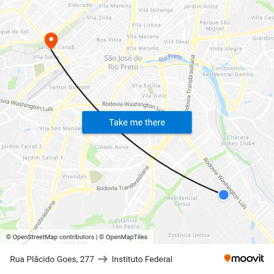 Rua Plãcido Goes, 277 to Instituto Federal map