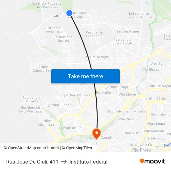 Rua José De Giuli, 411 to Instituto Federal map