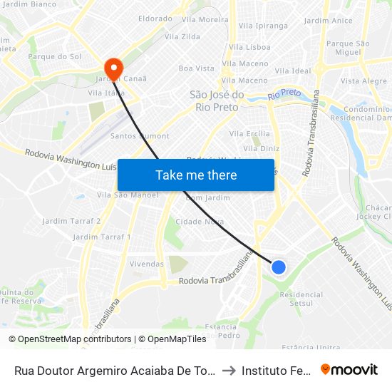 Rua Doutor Argemiro Acaiaba De Tolêdo, 241 to Instituto Federal map