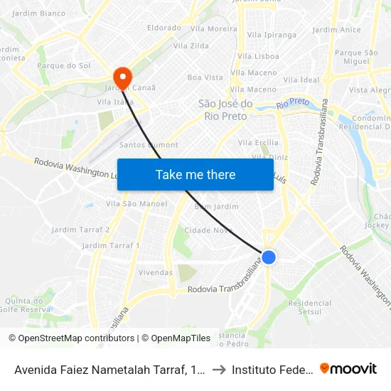 Avenida Faiez Nametalah Tarraf, 1790 to Instituto Federal map