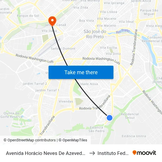 Avenida Horácio Neves De Azevedo, 716 to Instituto Federal map
