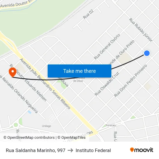Rua Saldanha Marinho, 997 to Instituto Federal map