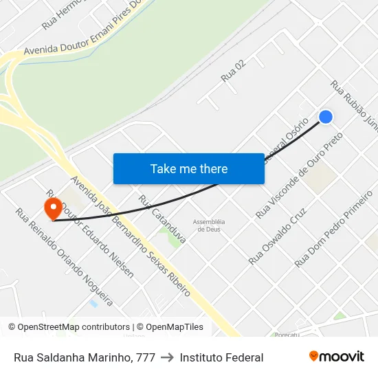 Rua Saldanha Marinho, 777 to Instituto Federal map
