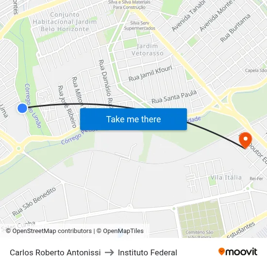 Carlos Roberto Antonissi to Instituto Federal map