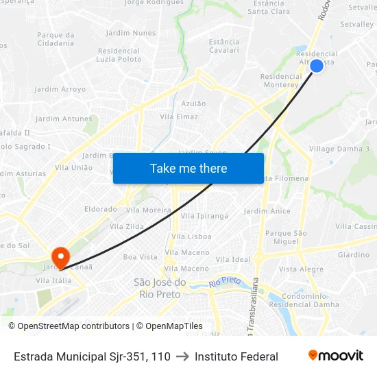 Estrada Municipal Sjr-351, 110 to Instituto Federal map