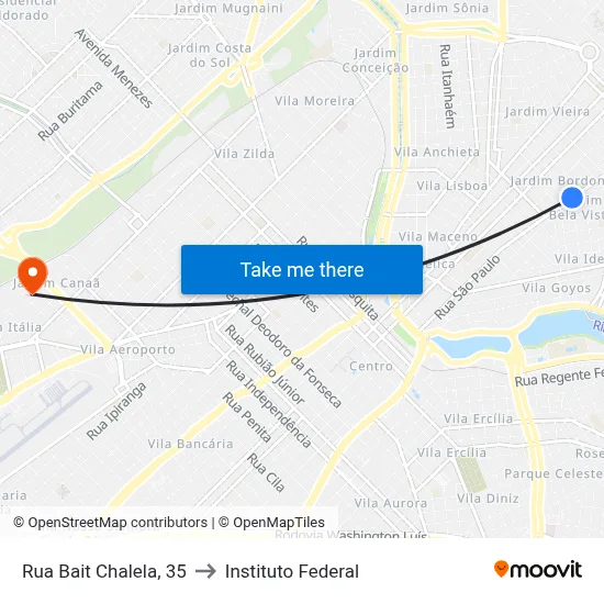Rua Bait Chalela, 35 to Instituto Federal map