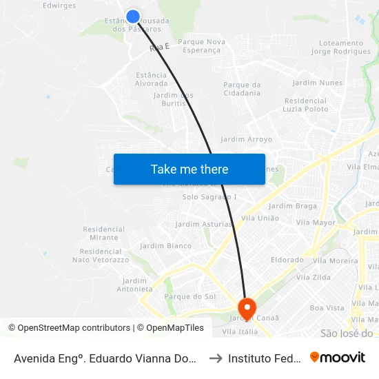 Avenida Engº. Eduardo Vianna Dom, 103 to Instituto Federal map