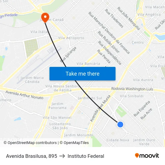 Avenida Brasilusa, 895 to Instituto Federal map