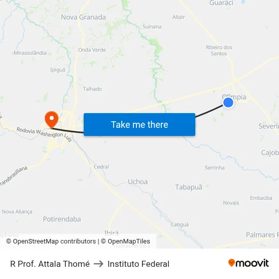 R Prof. Attala Thomé to Instituto Federal map