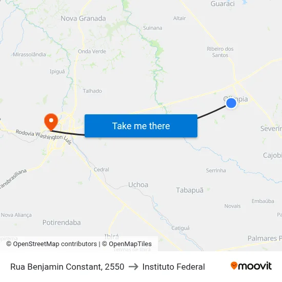 Rua Benjamin Constant, 2550 to Instituto Federal map