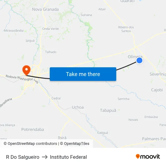 R Do Salgueiro to Instituto Federal map