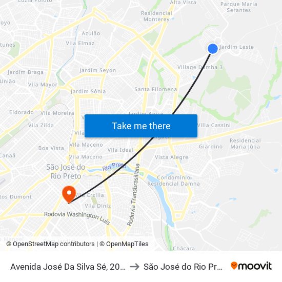 Avenida José Da Silva Sé, 2009 to São José do Rio Preto map