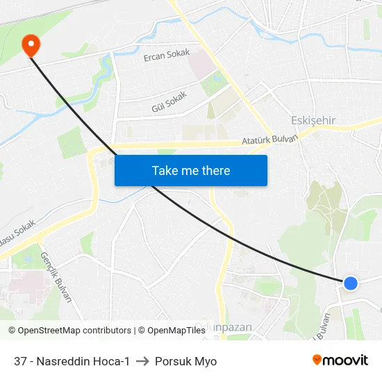 37 - Nasreddin Hoca-1 to Porsuk Myo map