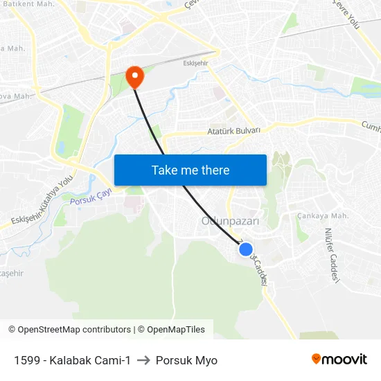 1599 - Kalabak Cami-1 to Porsuk Myo map