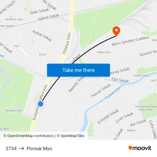 2734 to Porsuk Myo map