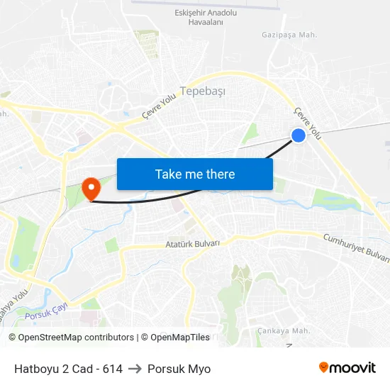 Hatboyu 2 Cad - 614 to Porsuk Myo map