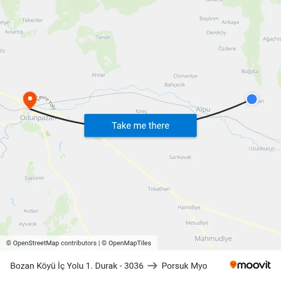 3036 - Bozan-2 to Porsuk Myo map
