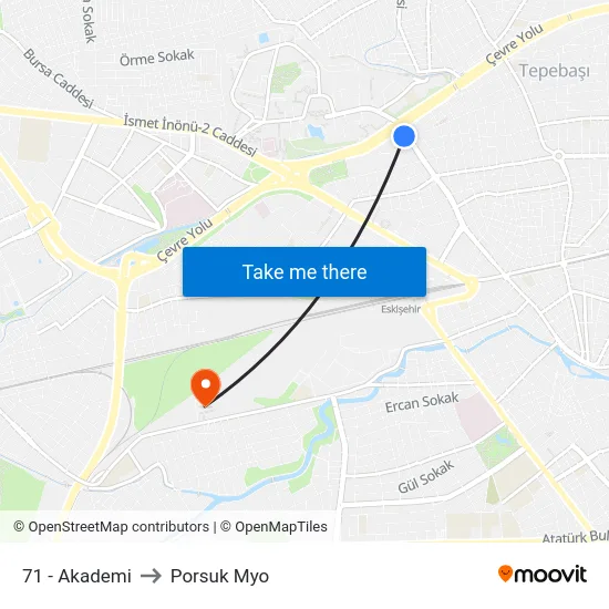 71 - Akademi to Porsuk Myo map