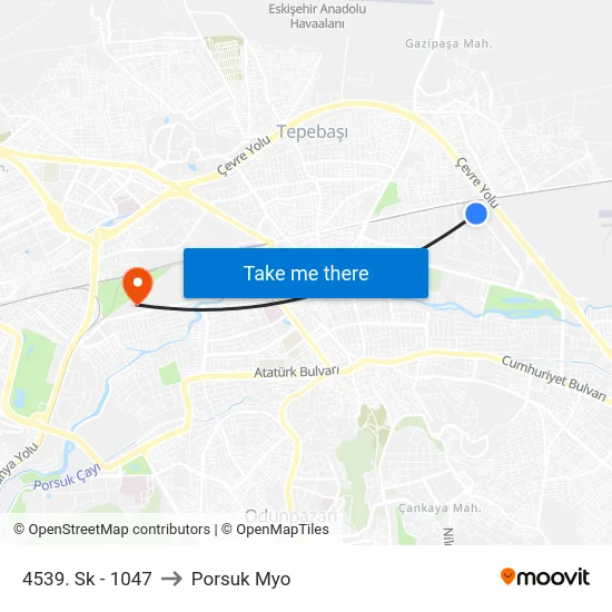 4539. Sk - 1047 to Porsuk Myo map