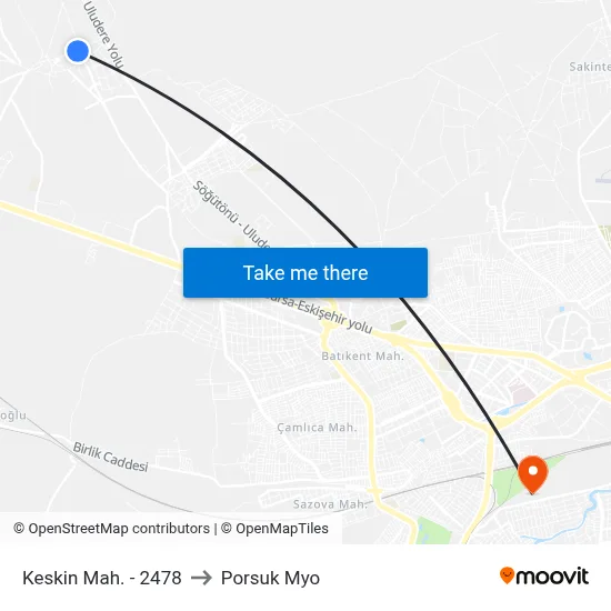 Keskin Mah. - 2478 to Porsuk Myo map