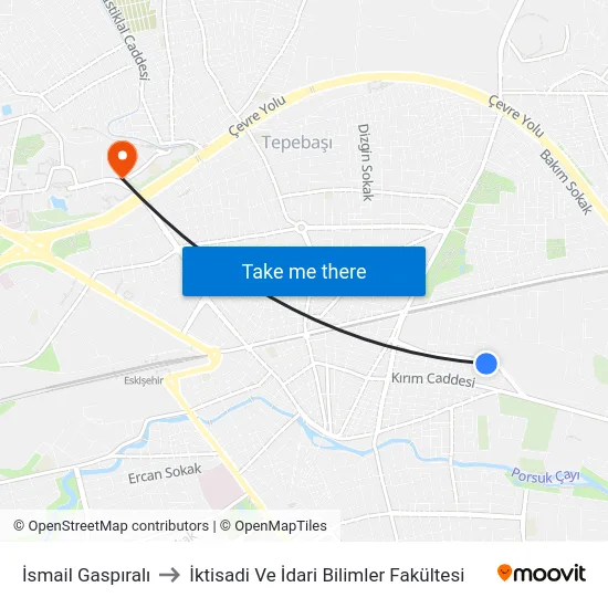İsmail Gaspıralı to İktisadi Ve İdari Bilimler Fakültesi map
