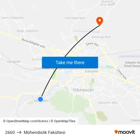 2660 to Mühendislik Fakültesi map