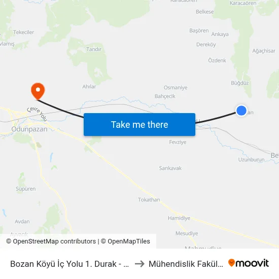 3036 - Bozan-2 to Mühendislik Fakültesi map