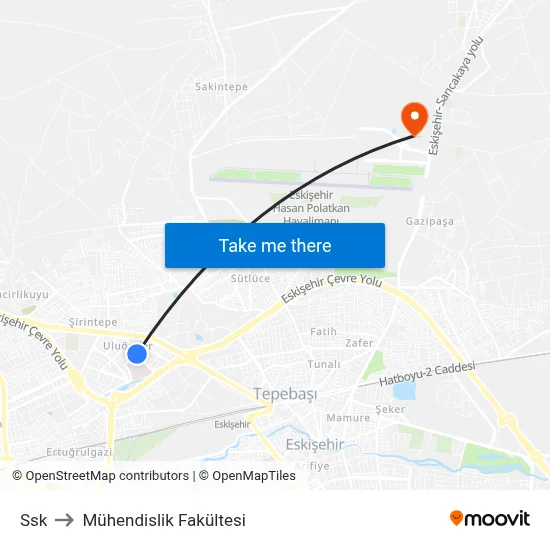 Ssk to Mühendislik Fakültesi map