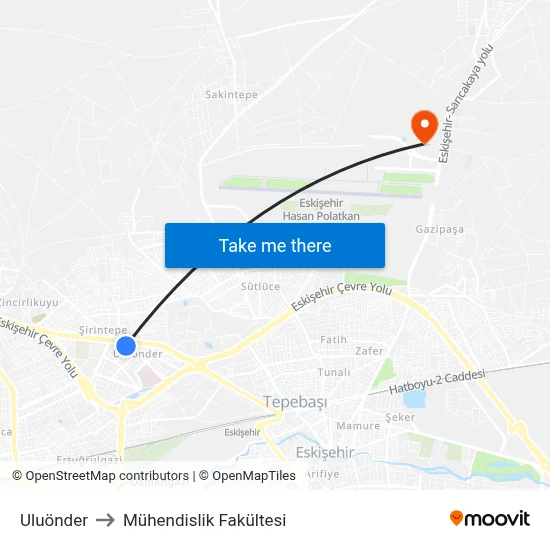 Uluönder to Mühendislik Fakültesi map