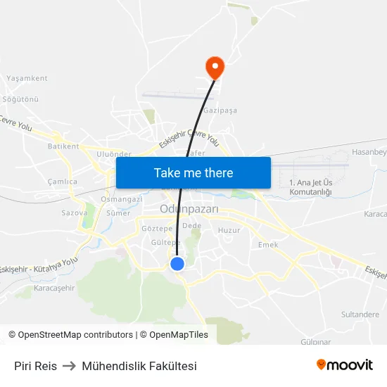Piri Reis to Mühendislik Fakültesi map