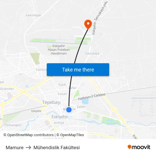 Mamure to Mühendislik Fakültesi map