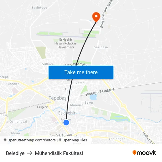 Belediye to Mühendislik Fakültesi map