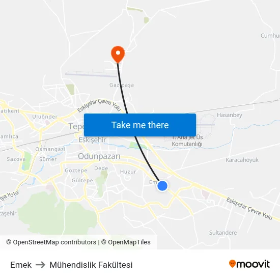 Emek to Mühendislik Fakültesi map