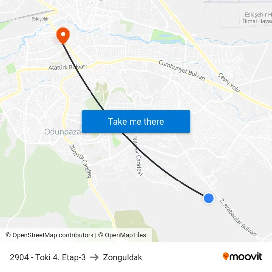 2904 - Toki 4. Etap-3 to Zonguldak map