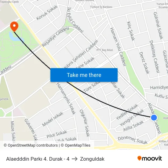 Alaedddin Parkı 4. Durak - 4 to Zonguldak map