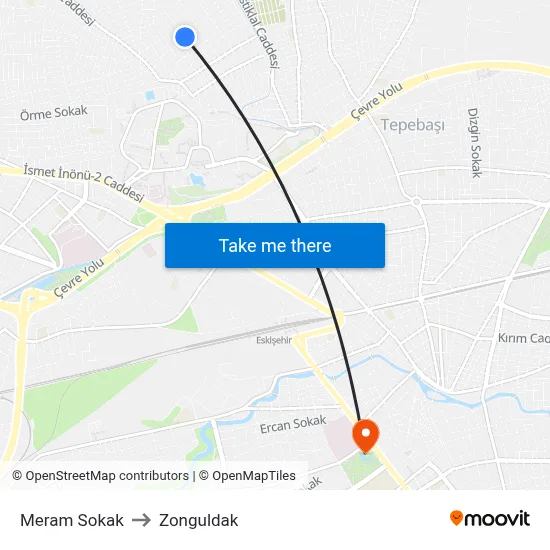Meram Sokak to Zonguldak map