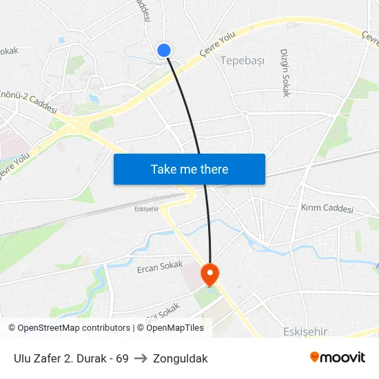 Ulu Zafer 2. Durak - 69 to Zonguldak map