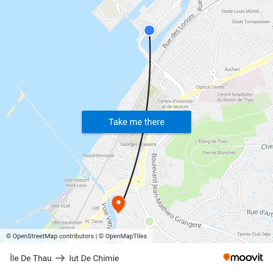 Île De Thau to Iut De Chimie map