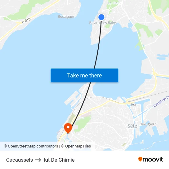 Cacaussels to Iut De Chimie map