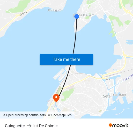 Guinguette to Iut De Chimie map