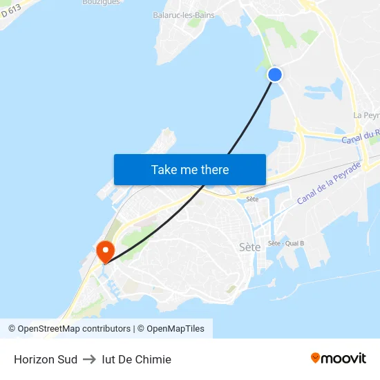 Horizon Sud to Iut De Chimie map