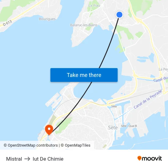 Mistral to Iut De Chimie map