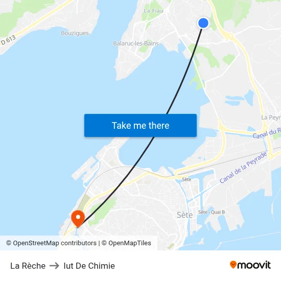 La Rèche to Iut De Chimie map